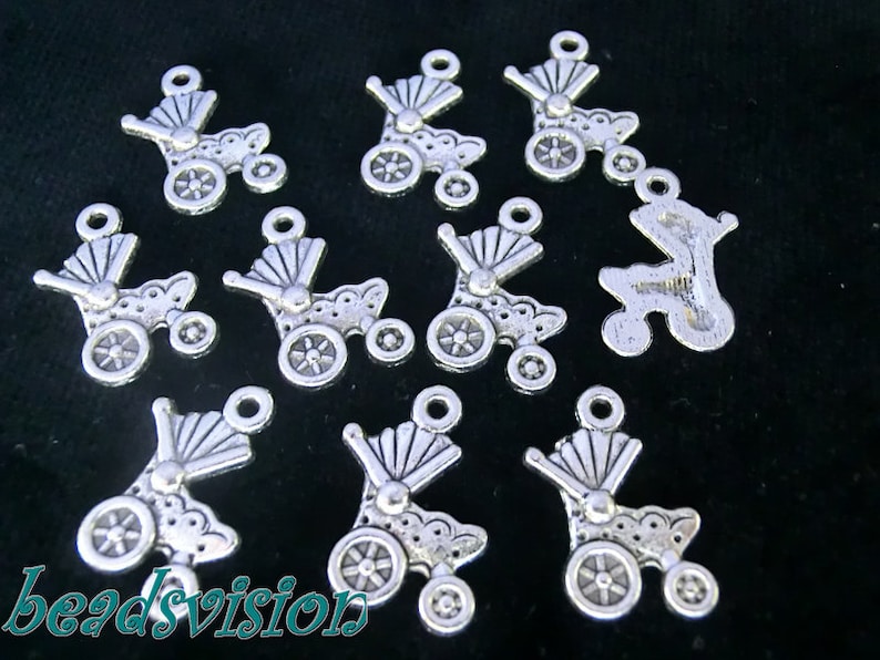 10-50 Pendant Charms Stroller Color Antique Silver S424 image 1