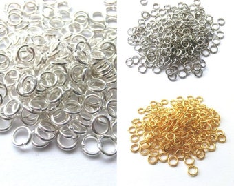 200 Binderinge 5 mm closed Color selectable silver platinum gold Rings Connector