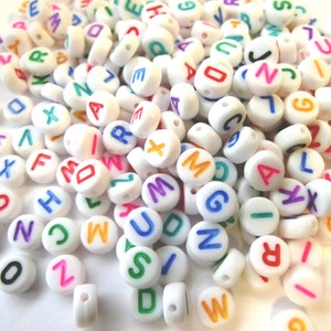 Letter Beads A-Z Number Beads Heart 7 mm 100 250 pieces 250 Buchstaben #3