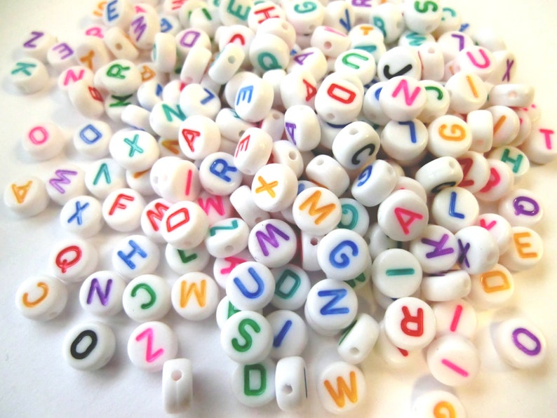Letter Beads A-Z Number Beads Heart 7 mm 100 250 pieces 250 Buchstaben #3
