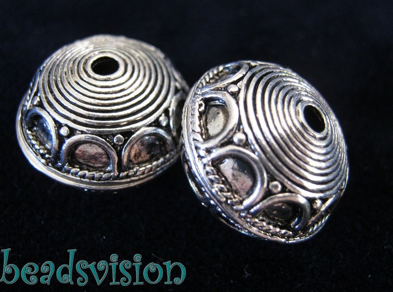 2 x Spacer XL Roundel Color argent antique 18 x 13 mm METAL BEAD S205 image 1