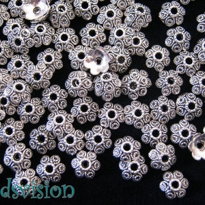 30 BEAD CAPS color antique silver 10 x 3 mm for 12 mm bead caps end caps S088 image 2