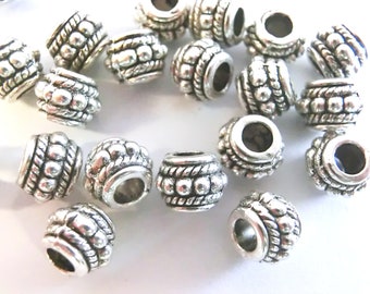 20 Spacer Rondelle 8 mm color antique silver large hole bead module bead metal #S160