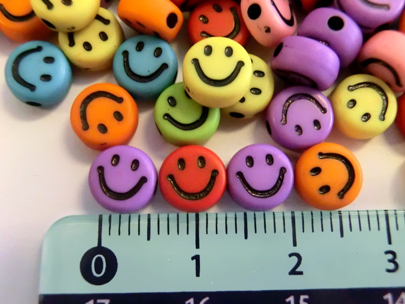 Smiley Beads Happy Beads 50-200 Pieces Peace Sign image 2
