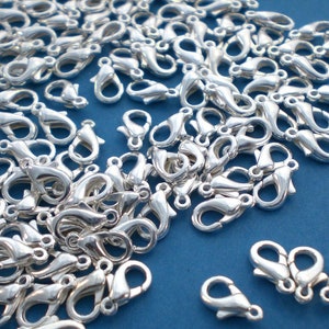 Carabiner 12 mm clasps 10-250 pieces color silver S051 image 3