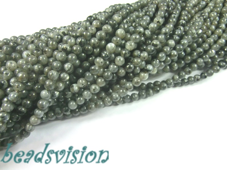 Larvikite 4 mm balls beads round 1 strand image 1