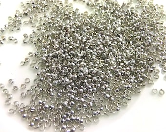 1000 Quetschperlen 2mm Farbe silber dunkel Metall Crimp Schmuckzubehör #S650