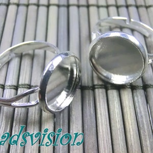 Ringrohlinge für 12mm Cabochons Ringe verstellbar 10 Stück Bild 2