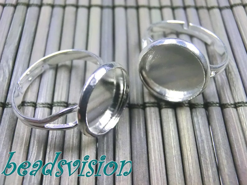 Ringrohlinge für 12mm Cabochons Ringe verstellbar 10 Stück Bild 2