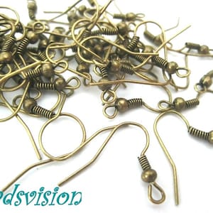 EARRINGS fish hook color bronze 17 x 21 mm #S280