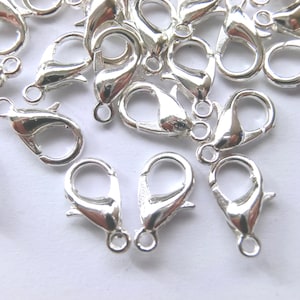 Carabiner 12 mm clasps 10-250 pieces color silver S051 image 1