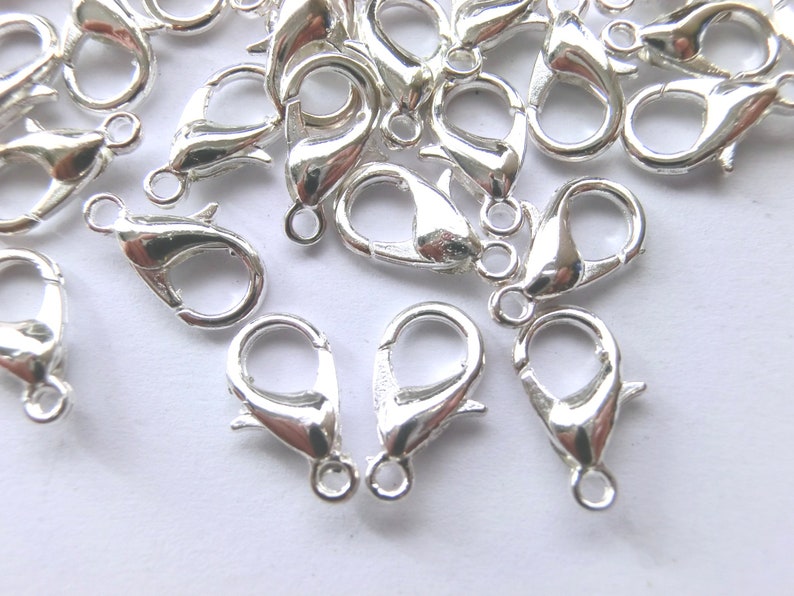 Carabiner 12 mm closures 10-250 pieces color silver S051 image 1