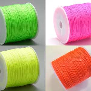 0,18 EUR/m 10m Makrameeband rund 0,8mm Nylonband neon