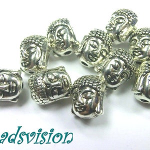 Buddha spacer charms color antique silver 11 mm S093 image 1