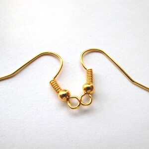 Earrings EAR HOOK fish hook color gold 17 x 21 mm blank jewelry 50 / 250 / 500 pieces S085 image 3