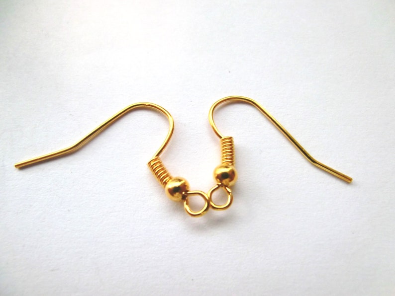 Earrings EAR HOOK fish hook color gold 17 x 21 mm blank jewelry 50 / 250 / 500 pieces S085 image 3