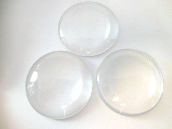 5 cristal cabuchons 40mm claro transparente redondo glascabochons ~ 40 x 8,5mm
