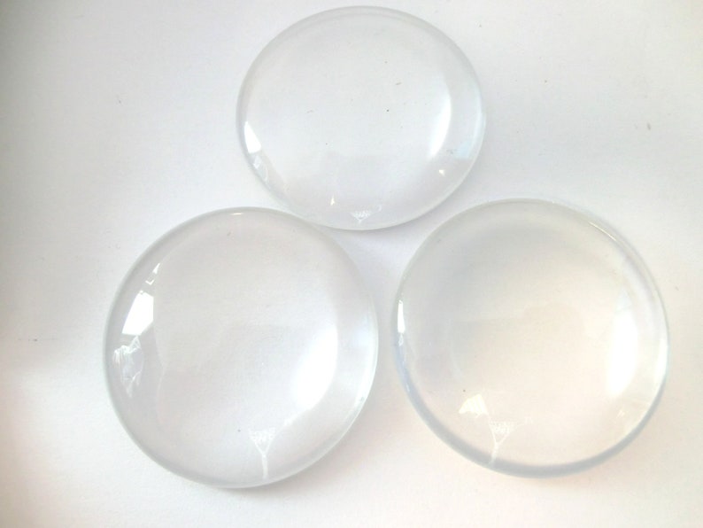 Glass Cabochons 40-50 mm 5 50 pieces clear round transparent glass cabochons image 3