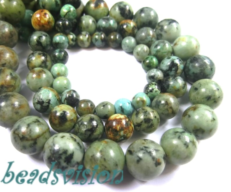 African turquoise 6/8/10 mm beads round 1 strand image 1