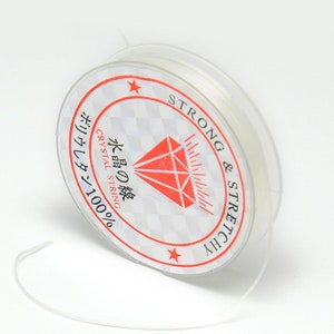 0,14 EUR / 1m Nylonfaden elastisch 10 Meter dehnbarer Gummifaden transparent 0,6 0,8mm Nylonband Schnur Bild 2
