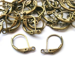 Palancas plegables elección de color ganchos para las orejas en blanco latón palancas de joyería DIY Bronze #S649