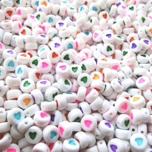 Letter Beads A-Z Number Beads Heart 7 mm 100 250 pieces image 4