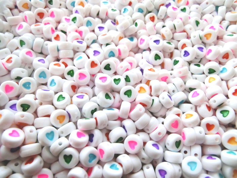 Letter Beads A-Z Number Beads Heart 7 mm 100 250 pieces image 4