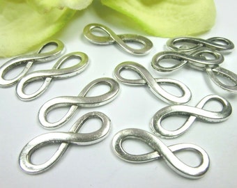 Infinity 8 connector pendant charms infinity color antique silver 23 x 8 mm metal #S554