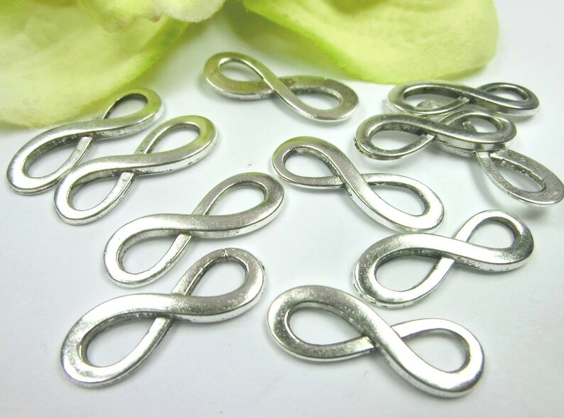 Infinity 8 connector pendant charms infinity color antique silver 23 x 8 mm metal S554 image 1