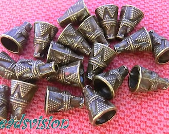 20 Perlenkappen Kegel Farbe bronze Endkappen für 8mm Perlen Schmuckzubehör #S380