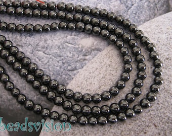 Hematite 4,6,8 mm 1 strand beads balls round