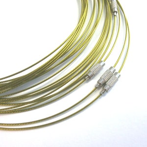 2-10 Halsreifen Farbwahl Edelstahl Halskette mit Drehverschluss Edelstahl Collier für Anhänger Halsring gold #2