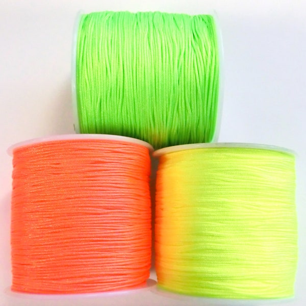 0,18 EUR/m 10m Makrameeband rund 0,8mm Nylonband neon