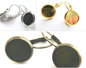 10 - 100 Klappbrisuren Brisuren für 12mm Cabochons Farbwahl antiksilber bronze gold Rohlinge Fassungen Metall