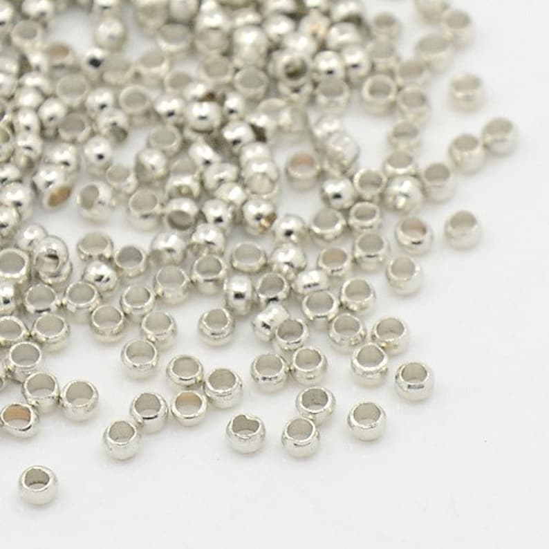 200 perles à écraser rondes 2 mm couleur au choix argent bronze cuivre or image 2
