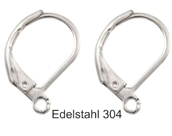 10 Klappohrringe (Brisuren) Silberfarben – Mit Blütendesign Für DIY Schmuck