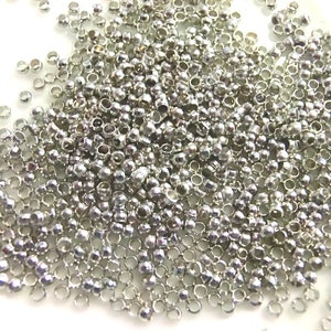 1000 Crimp Beads 2mm Color Silver Dark Metal Crimp Jewelry Findings S650 image 2