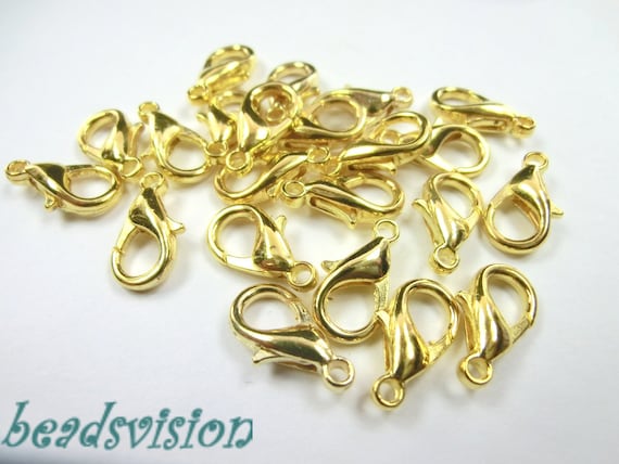 50 mousqueton 12 mm Fermetures Couleur Antique Argent Chaînes Fermeture #s575