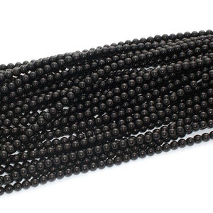 Onyx noir perles boules 4/6/8/10 mm ronde 1 fil 4mm