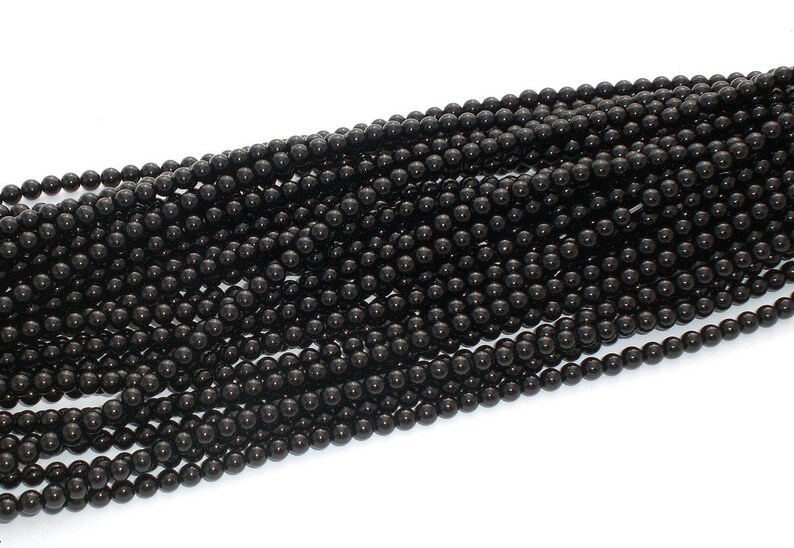 Onyx noir perles boules 4/6/8/10 mm ronde 1 fil 4mm