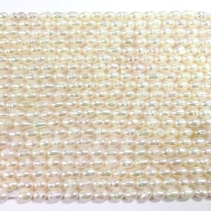 10 -30 freshwater pearls cultured pearls white cream oval baroque approx: 6-7.5x5-6 mm pearls #2k