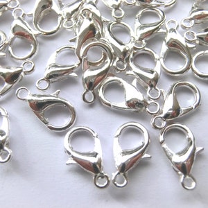 Carabiner 12 mm clasps 10-250 pieces color silver S051 image 2