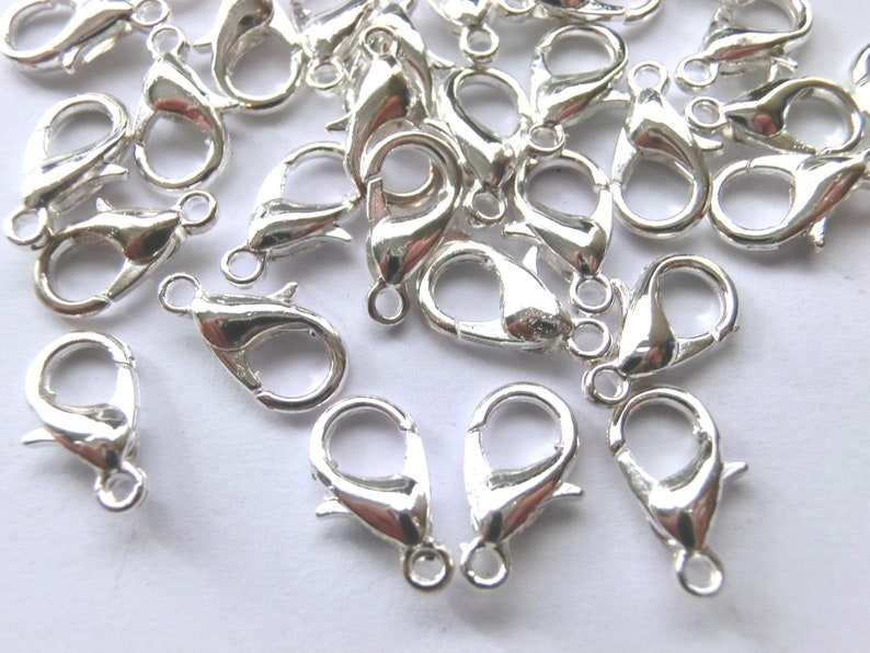 Carabiner 12 mm closures 10-250 pieces color silver S051 image 2