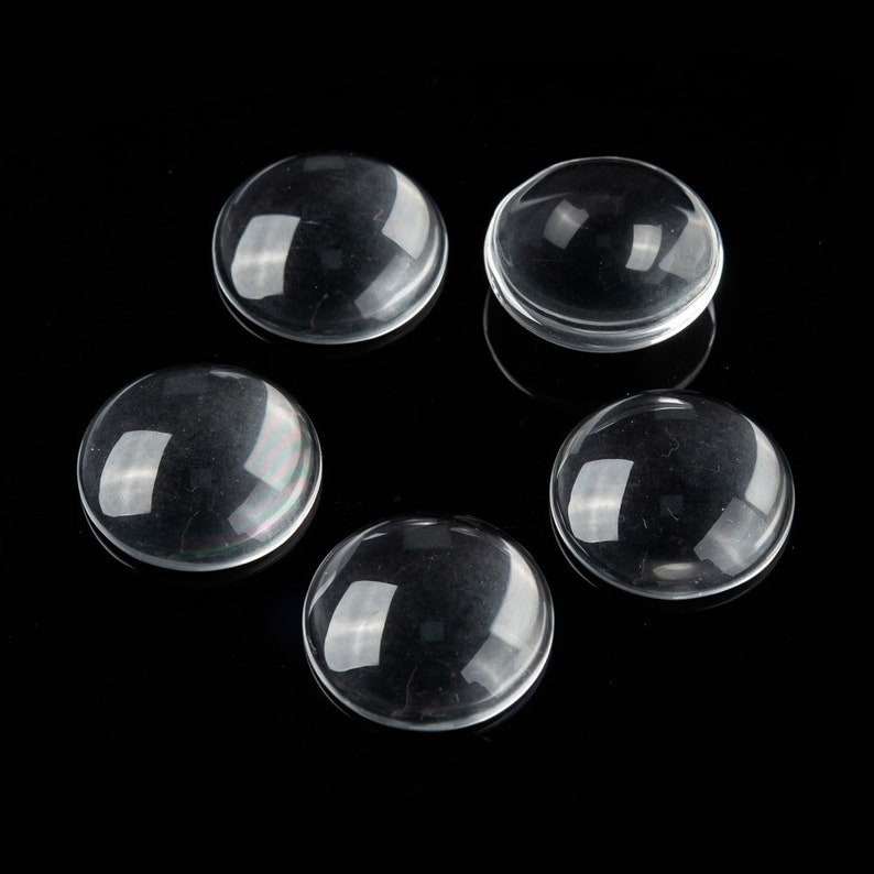Cabochons en verre 6-30 mm cabochons verre clair rond transparent transparent image 3