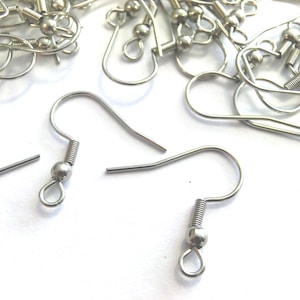 Earrings surgical stainless steel silver 10-50 pieces S083 image 2