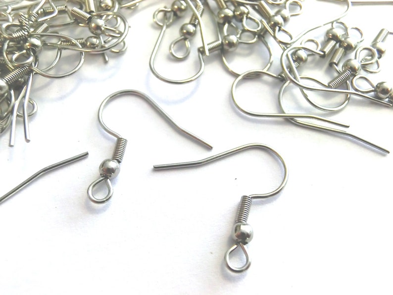 Earrings surgical stainless steel silver 10-50 pieces S083 image 2