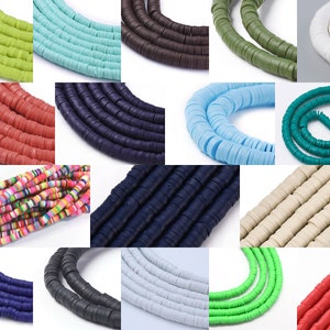 Heishi disc beads 4 mm 350-400 beads 1 strand choice of colors colorful mix round