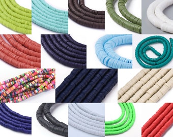 Heishi disc beads 4 mm 350-400 beads 1 strand choice of colors colorful mix round