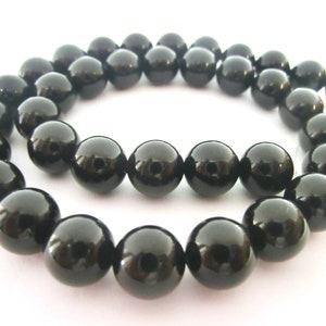 Onyx noir perles boules 4/6/8/10 mm ronde 1 fil 10mm