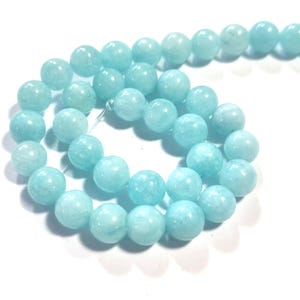 Jade 8mm Farbe Amazonit Blaugrün Türkis rund Kugeln Perlen 1 Strang